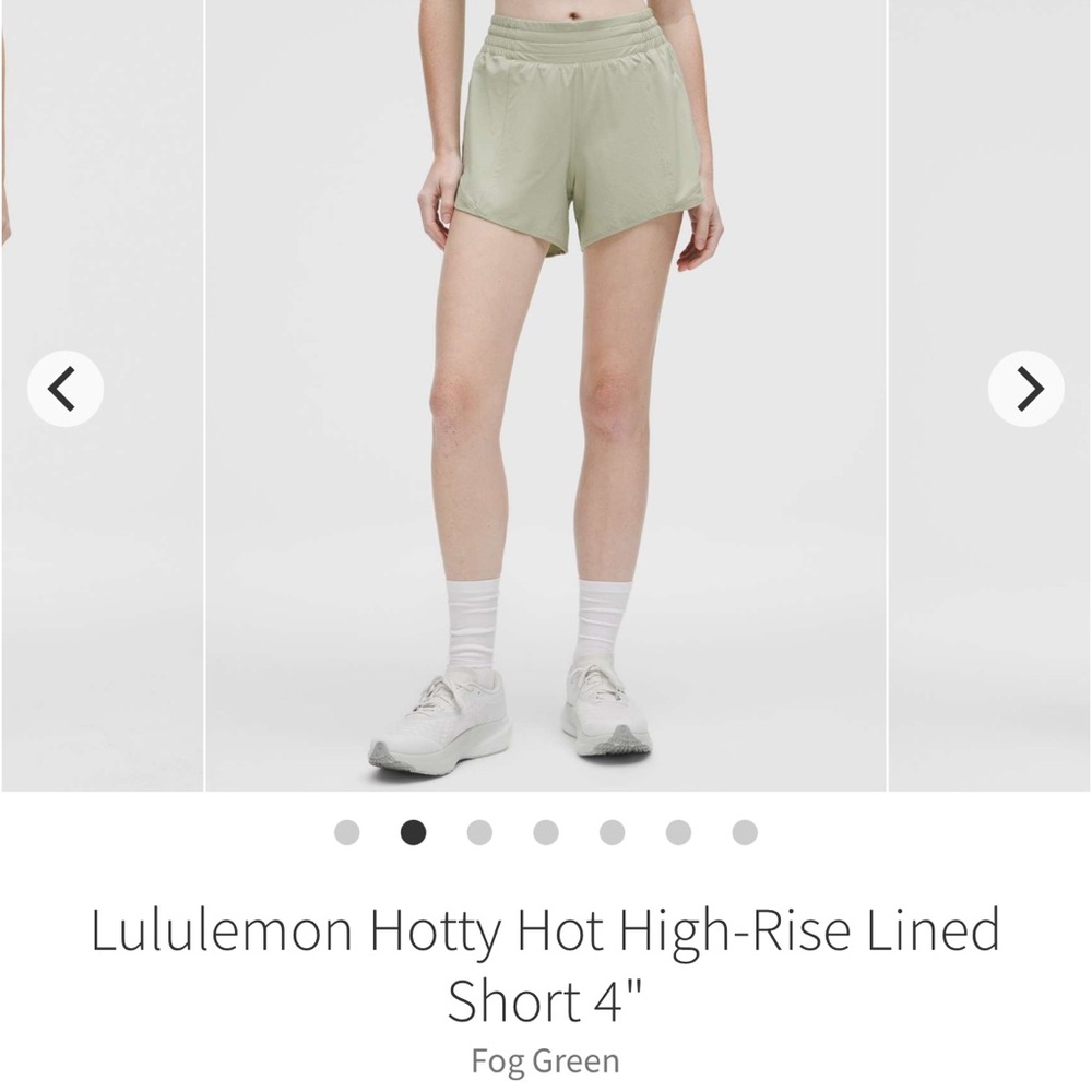 NWT Lululemon Hotty Hot HR Lined Shorts 4” Fog Green Sz 4 - Picture 3 of 9